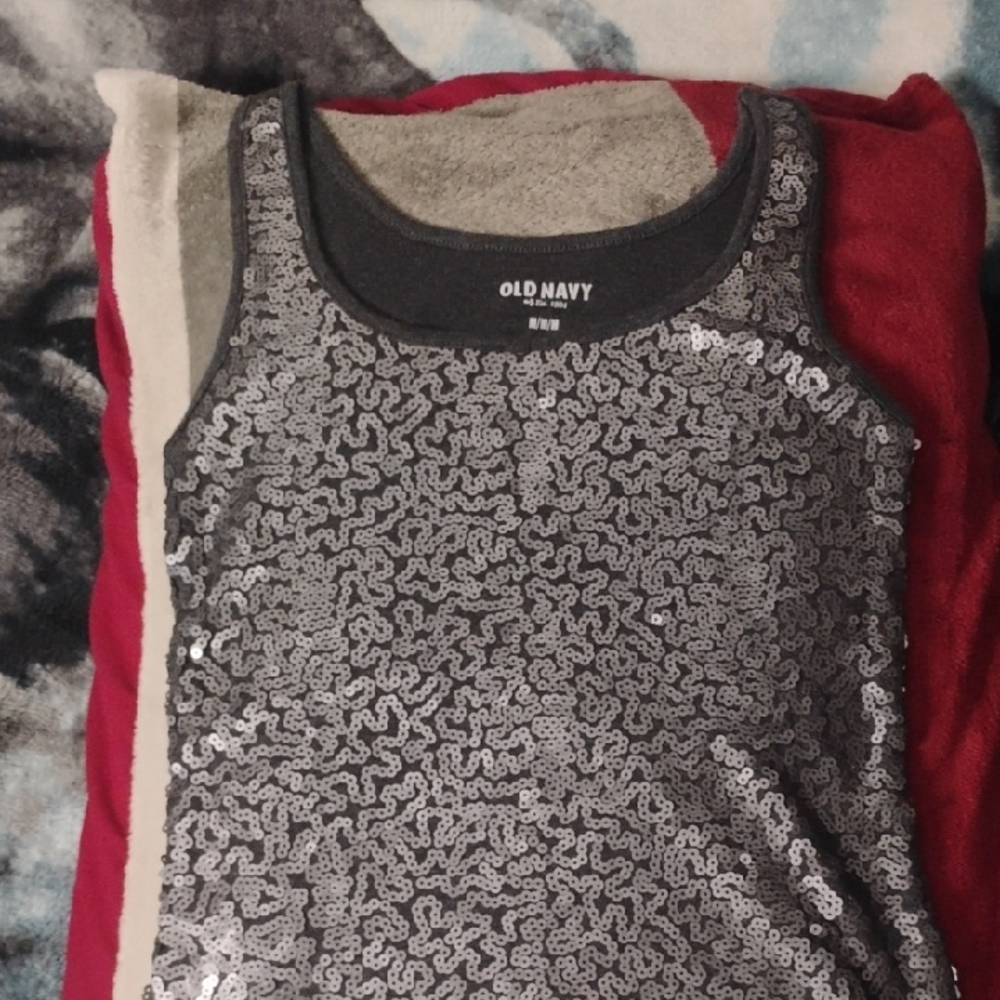 Old Navy Kids' Gray Sequin Tank Top